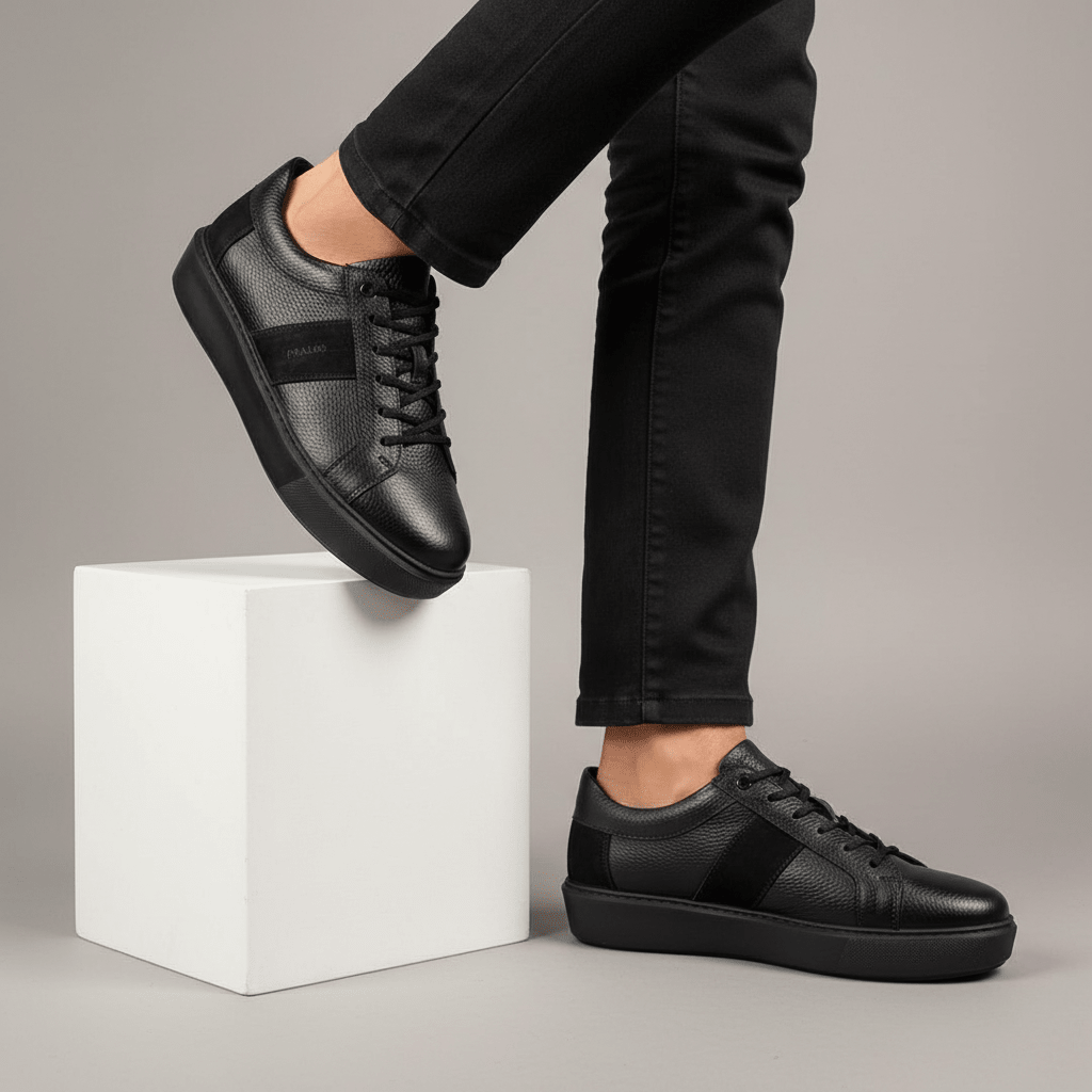 Sneakers en Cuir Grainé - Semelle Légère Confortable - PRALOS