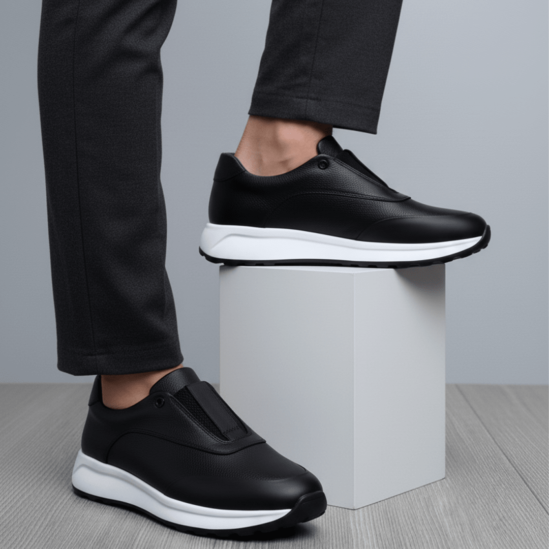Sneakers en Cuir Grainé - Tres Confortable - PRALOS