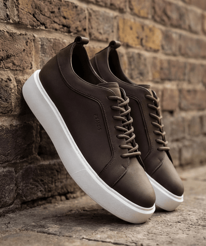 Sneakers Pralos en Cuir - semelle blanche - PRALOS