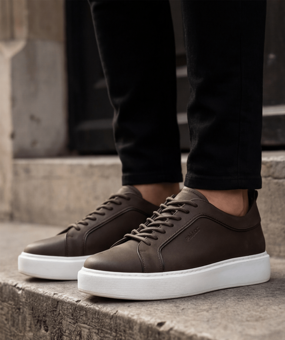 Sneakers Pralos en Cuir - semelle blanche - PRALOS
