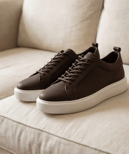 Sneakers Pralos en Cuir - semelle blanche - PRALOS