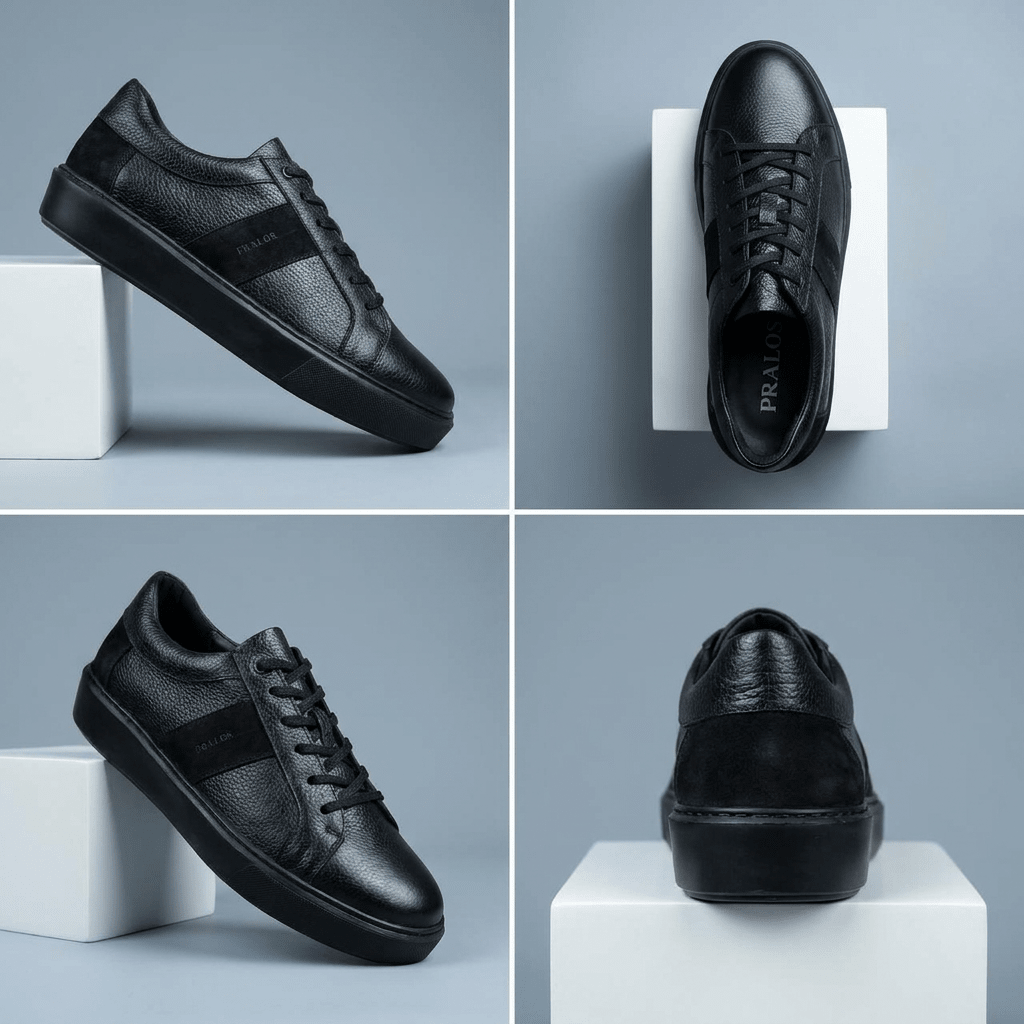 Sneakers en Cuir Grainé - Semelle Légère Confortable - PRALOS