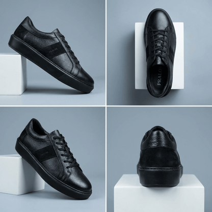 Sneakers en Cuir Grainé - Semelle Légère Confortable - PRALOS