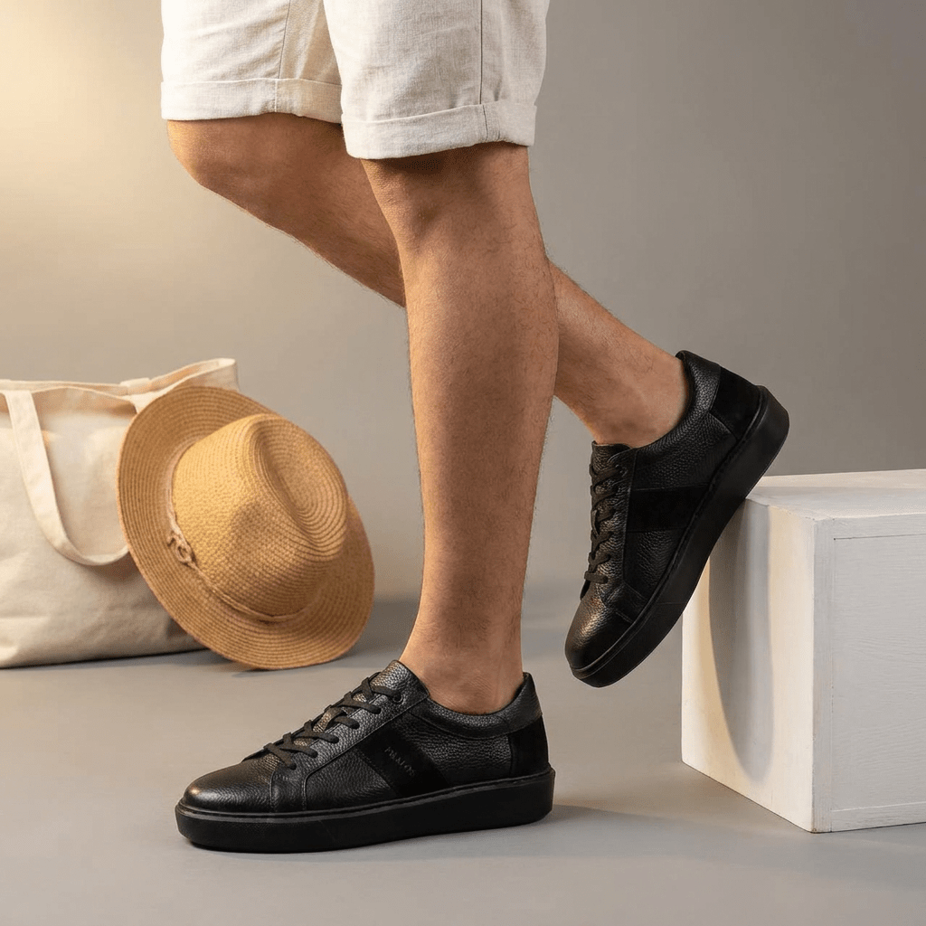 Sneakers en Cuir Grainé - Semelle Légère Confortable - PRALOS